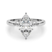 Elegant Beaded Bezel Set Engagement Ring Round Diamond Engagement Ring in 10K/14K gold and platinum with certified lab-grown or natural diamonds
