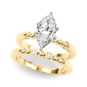 Elegant Beaded Bezel Set Engagement Ring Round Diamond Engagement Ring in 10K/14K gold and platinum with certified lab-grown or natural diamonds