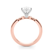 Elegant Beaded Bezel Set Engagement Ring Round Diamond Engagement Ring in 10K/14K gold and platinum with certified lab-grown or natural diamonds
