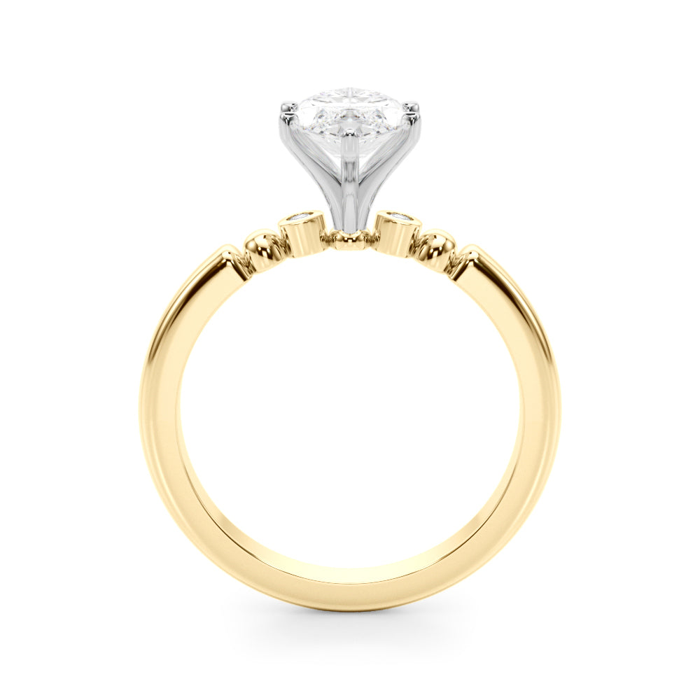 Elegant Beaded Bezel Set Engagement Ring Round Diamond Engagement Ring in 10K/14K gold and platinum with certified lab-grown or natural diamonds