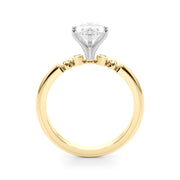 Elegant Beaded Bezel Set Engagement Ring Round Diamond Engagement Ring in 10K/14K gold and platinum with certified lab-grown or natural diamonds