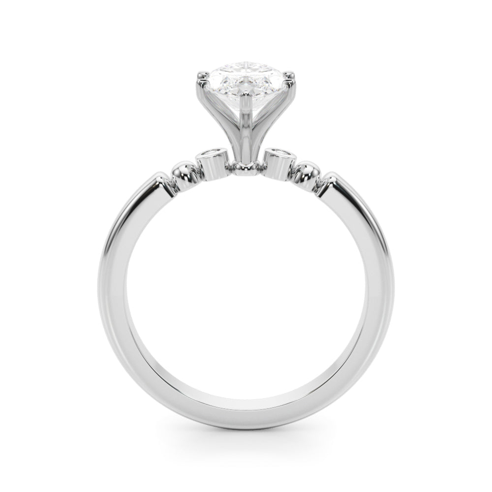 Elegant Beaded Bezel Set Engagement Ring Round Diamond Engagement Ring in 10K/14K gold and platinum with certified lab-grown or natural diamonds