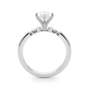 Elegant Beaded Bezel Set Engagement Ring Round Diamond Engagement Ring in 10K/14K gold and platinum with certified lab-grown or natural diamonds