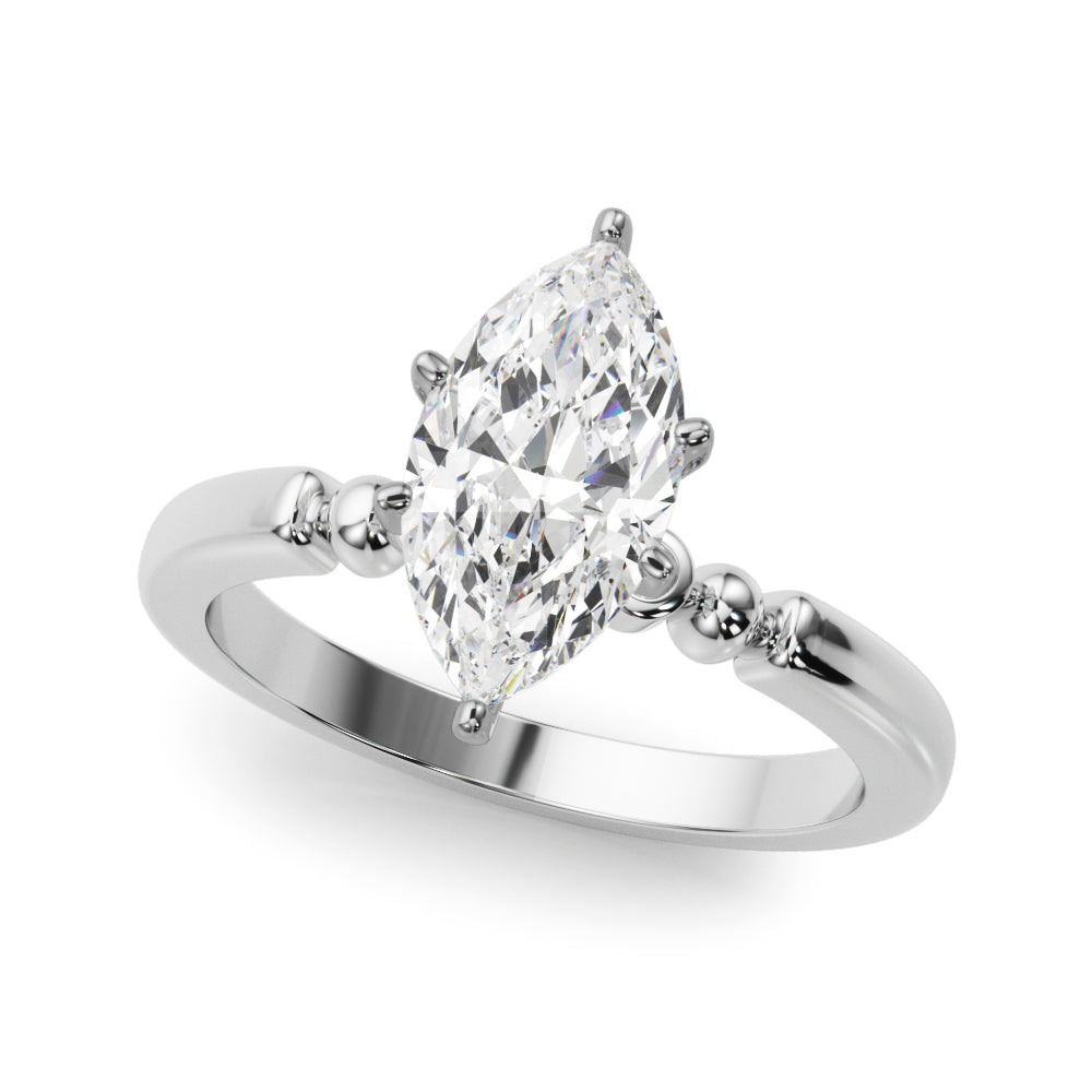 Elegant Beaded Bezel Set Engagement Ring Round Diamond Engagement Ring in 10K/14K gold and platinum with certified lab-grown or natural diamonds