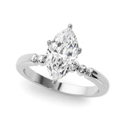 Elegant Beaded Bezel Set Engagement Ring Round Diamond Engagement Ring in 10K/14K gold and platinum with certified lab-grown or natural diamonds