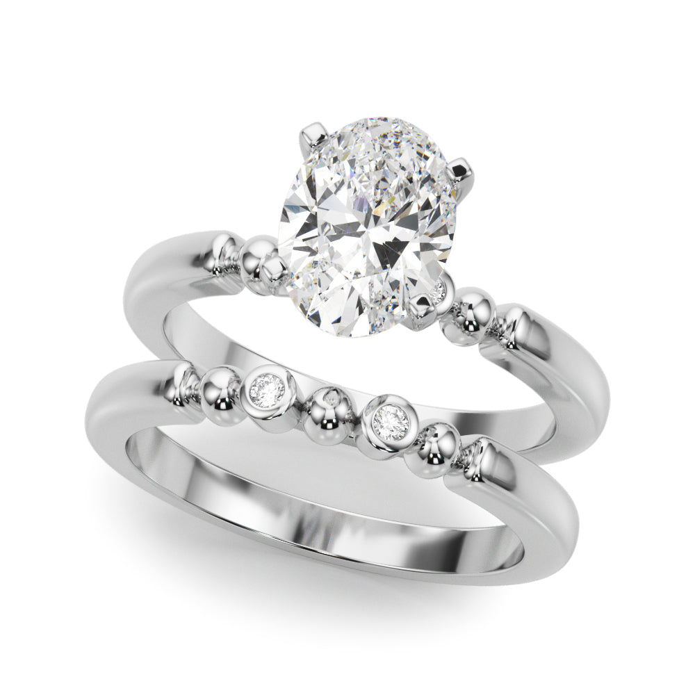 Elegant Beaded Bezel Set Engagement Ring Round Diamond Engagement Ring in 10K/14K gold and platinum with certified lab-grown or natural diamonds