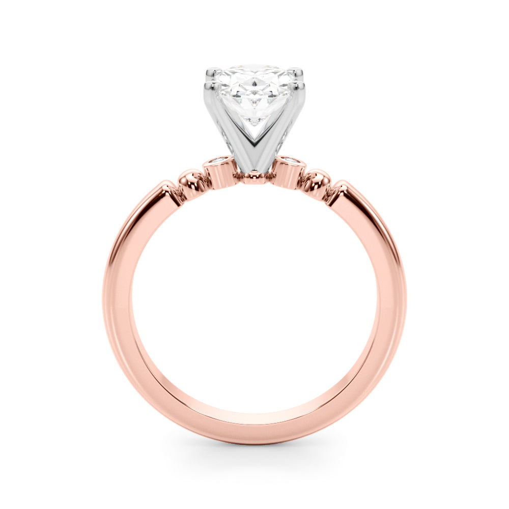 Elegant Beaded Bezel Set Engagement Ring Round Diamond Engagement Ring in 10K/14K gold and platinum with certified lab-grown or natural diamonds