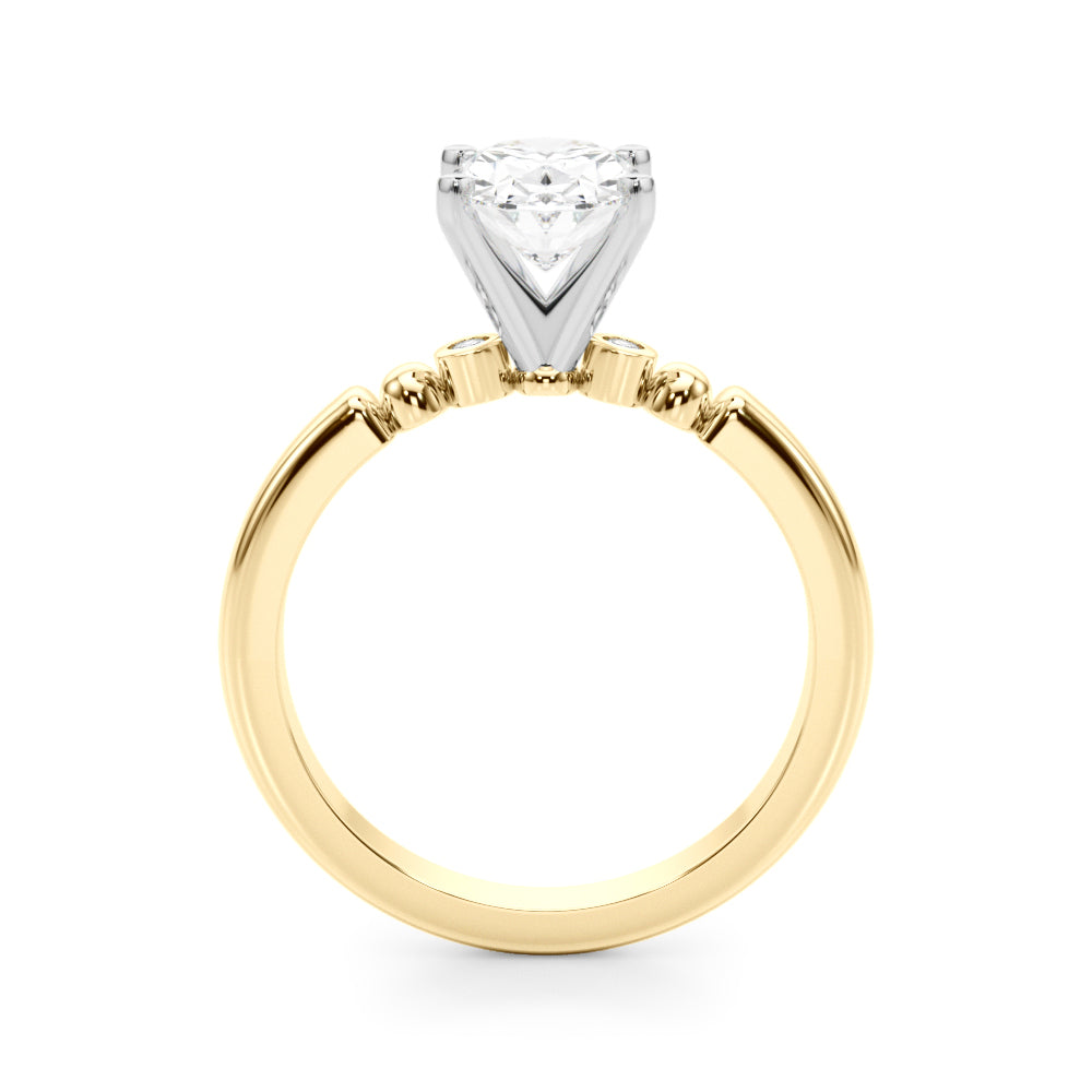 Elegant Beaded Bezel Set Engagement Ring Round Diamond Engagement Ring in 10K/14K gold and platinum with certified lab-grown or natural diamonds