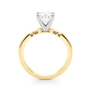 Elegant Beaded Bezel Set Engagement Ring Round Diamond Engagement Ring in 10K/14K gold and platinum with certified lab-grown or natural diamonds