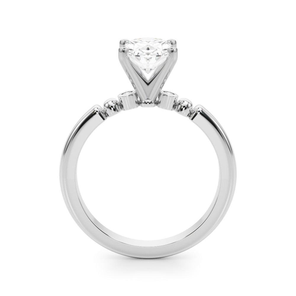 Elegant Beaded Bezel Set Engagement Ring Round Diamond Engagement Ring in 10K/14K gold and platinum with certified lab-grown or natural diamonds