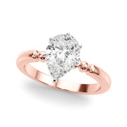 Elegant Beaded Bezel Set Engagement Ring Round Diamond Engagement Ring in 10K/14K gold and platinum with certified lab-grown or natural diamonds
