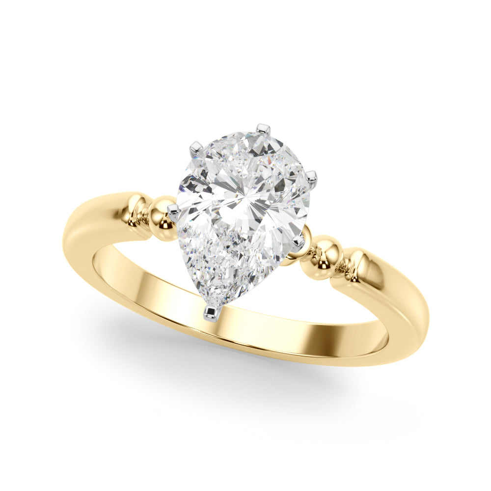 Elegant Beaded Bezel Set Engagement Ring Round Diamond Engagement Ring in 10K/14K gold and platinum with certified lab-grown or natural diamonds