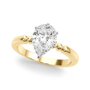 Elegant Beaded Bezel Set Engagement Ring Round Diamond Engagement Ring in 10K/14K gold and platinum with certified lab-grown or natural diamonds