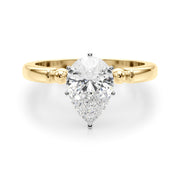 Elegant Beaded Bezel Set Engagement Ring Round Diamond Engagement Ring in 10K/14K gold and platinum with certified lab-grown or natural diamonds
