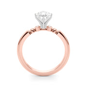 Elegant Beaded Bezel Set Engagement Ring Round Diamond Engagement Ring in 10K/14K gold and platinum with certified lab-grown or natural diamonds