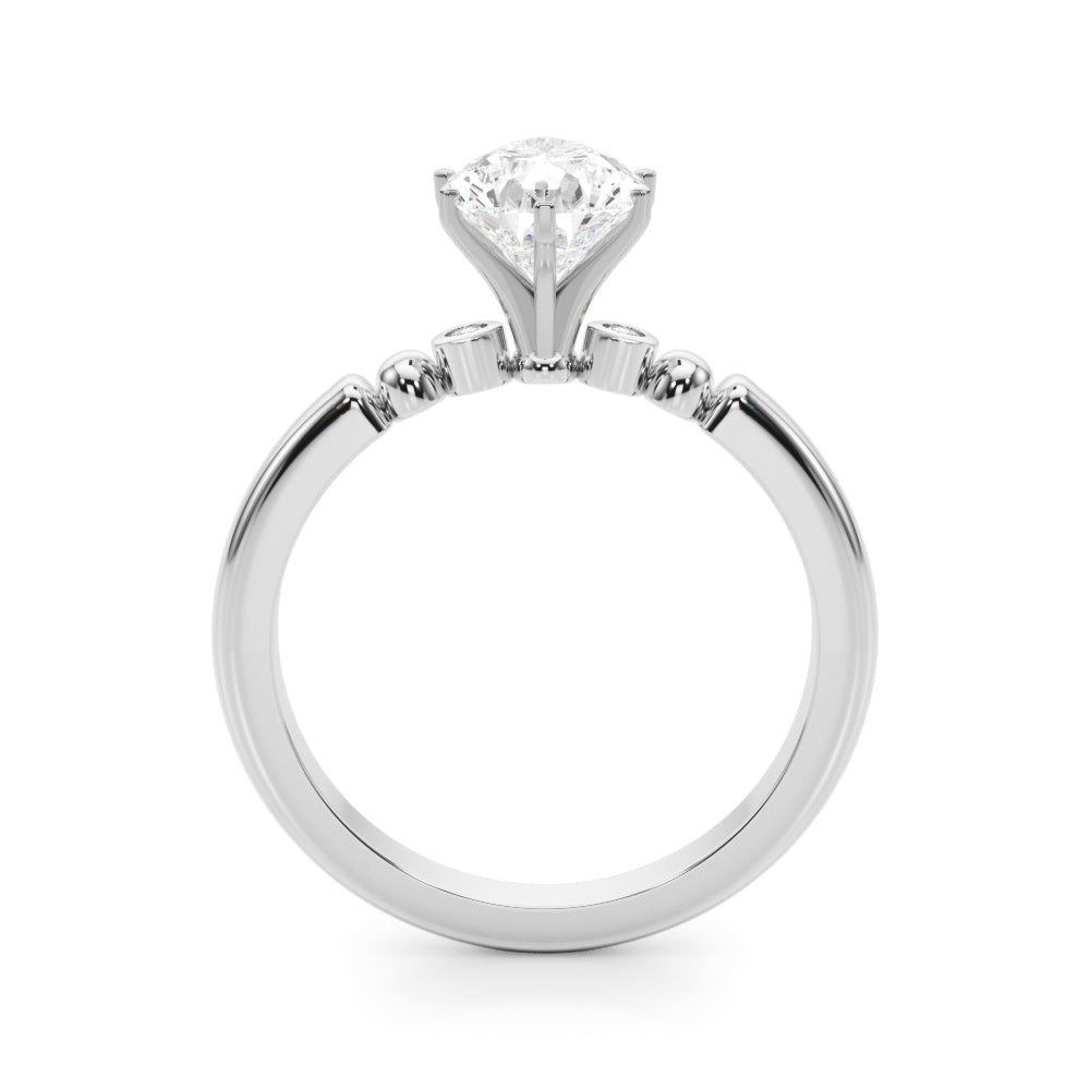 Elegant Beaded Bezel Set Engagement Ring Round Diamond Engagement Ring in 10K/14K gold and platinum with certified lab-grown or natural diamonds