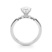 Elegant Beaded Bezel Set Engagement Ring Round Diamond Engagement Ring in 10K/14K gold and platinum with certified lab-grown or natural diamonds