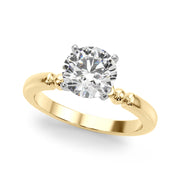 Elegant Beaded Bezel Set Engagement Ring Round Diamond Engagement Ring in 10K/14K gold and platinum with certified lab-grown or natural diamonds
