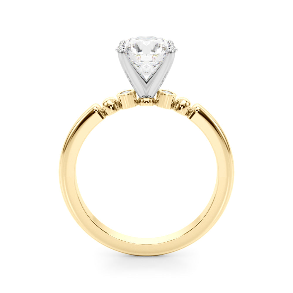 Elegant Beaded Bezel Set Engagement Ring Round Diamond Engagement Ring in 10K/14K gold and platinum with certified lab-grown or natural diamonds
