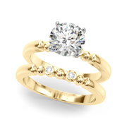 Elegant Beaded Bezel Set Engagement Ring Round Diamond Engagement Ring in 10K/14K gold and platinum with certified lab-grown or natural diamonds