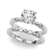Elegant Beaded Bezel Set Engagement Ring Round Diamond Engagement Ring in 10K/14K gold and platinum with certified lab-grown or natural diamonds
