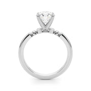 Elegant Beaded Bezel Set Engagement Ring Round Diamond Engagement Ring in 10K/14K gold and platinum with certified lab-grown or natural diamonds