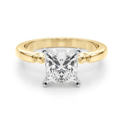 Elegant Beaded Bezel Set Engagement Ring Round Diamond Engagement Ring in 10K/14K gold and platinum with certified lab-grown or natural diamonds