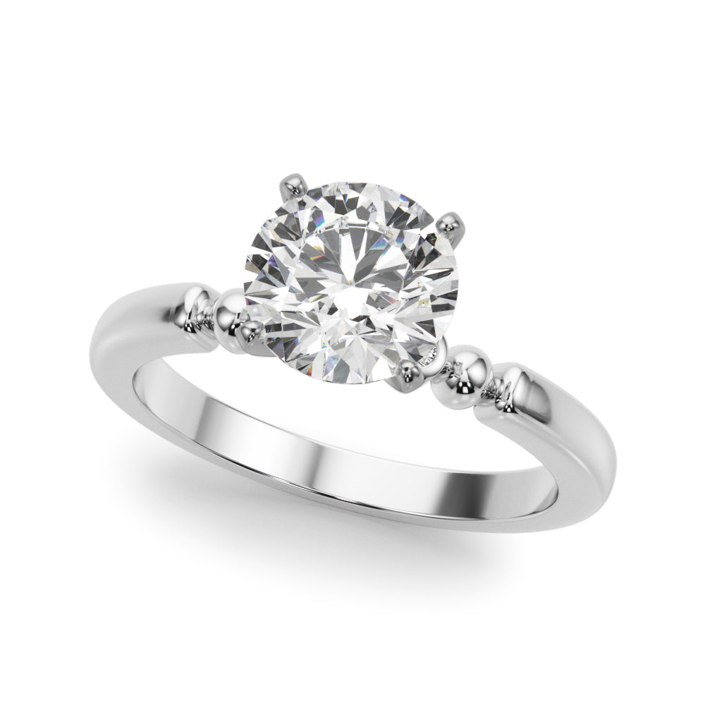 Elegant Beaded Bezel Set Engagement Ring Round Diamond Engagement Ring in 10K/14K gold and platinum with certified lab-grown or natural diamonds