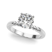 Elegant Beaded Bezel Set Engagement Ring Round Diamond Engagement Ring in 10K/14K gold and platinum with certified lab-grown or natural diamonds
