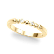 Beaded & Bezel Set Half Eternity Ring in 10K/14K gold and platinum with certified lab-grown or natural diamonds