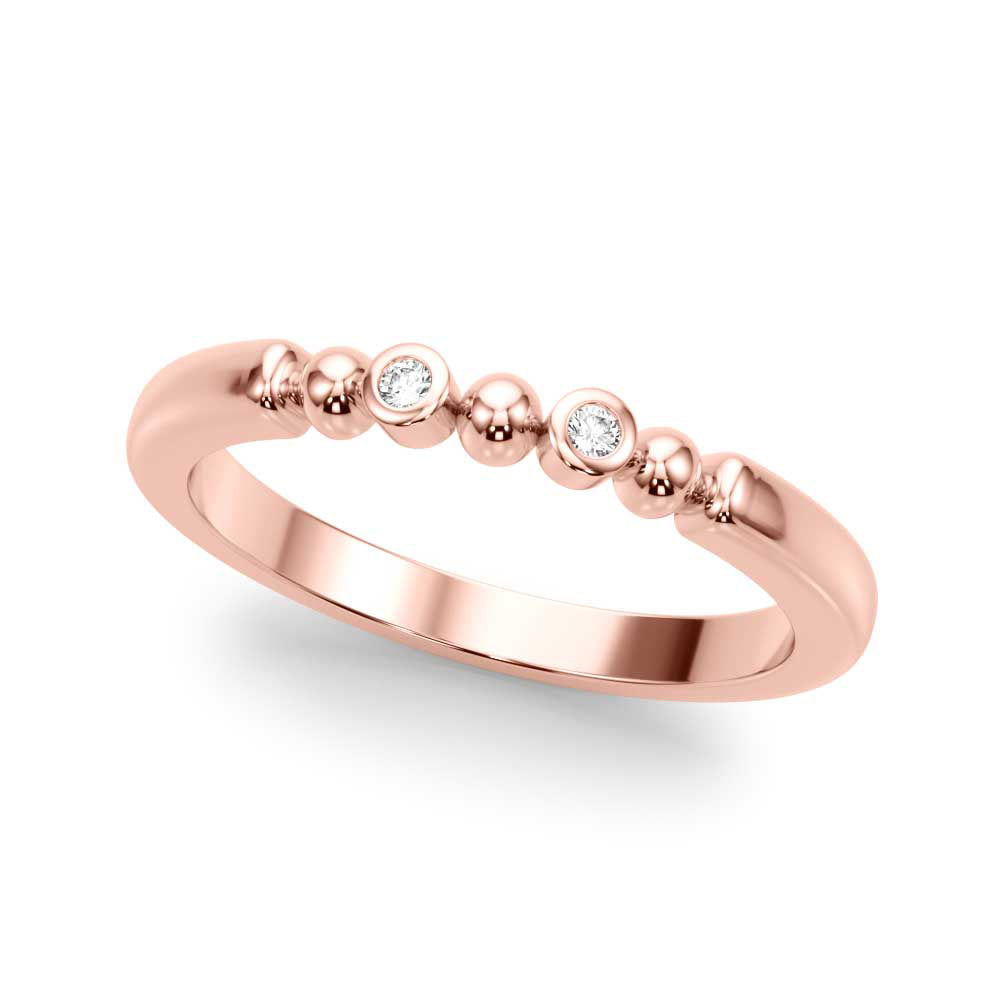 Beaded & Bezel Set Half Eternity Ring in Gold & Platinum