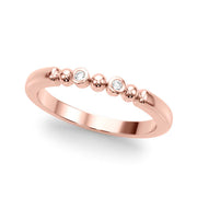 Beaded & Bezel Set Half Eternity Ring in Gold & Platinum