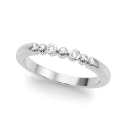 Beaded & Bezel Set Half Eternity Ring in Gold & Platinum
