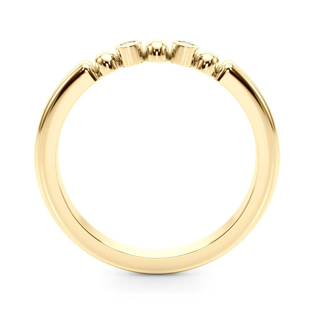 Beaded & Bezel Set Half Eternity Ring in Gold & Platinum