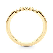 Beaded & Bezel Set Half Eternity Ring in Gold & Platinum
