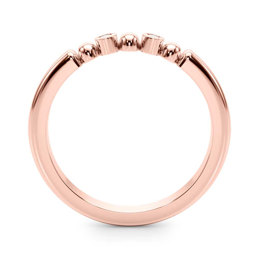 Beaded & Bezel Set Half Eternity Ring in Gold & Platinum