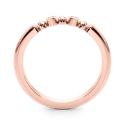 Beaded & Bezel Set Half Eternity Ring in Gold & Platinum