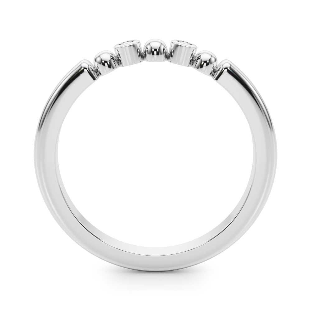 Beaded & Bezel Set Half Eternity Ring in Gold & Platinum