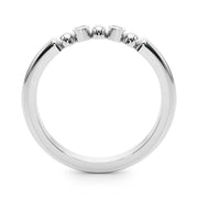 Beaded & Bezel Set Half Eternity Ring in Gold & Platinum