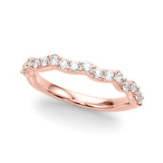 Curved Half Eternity Ring in Gold & Platinum