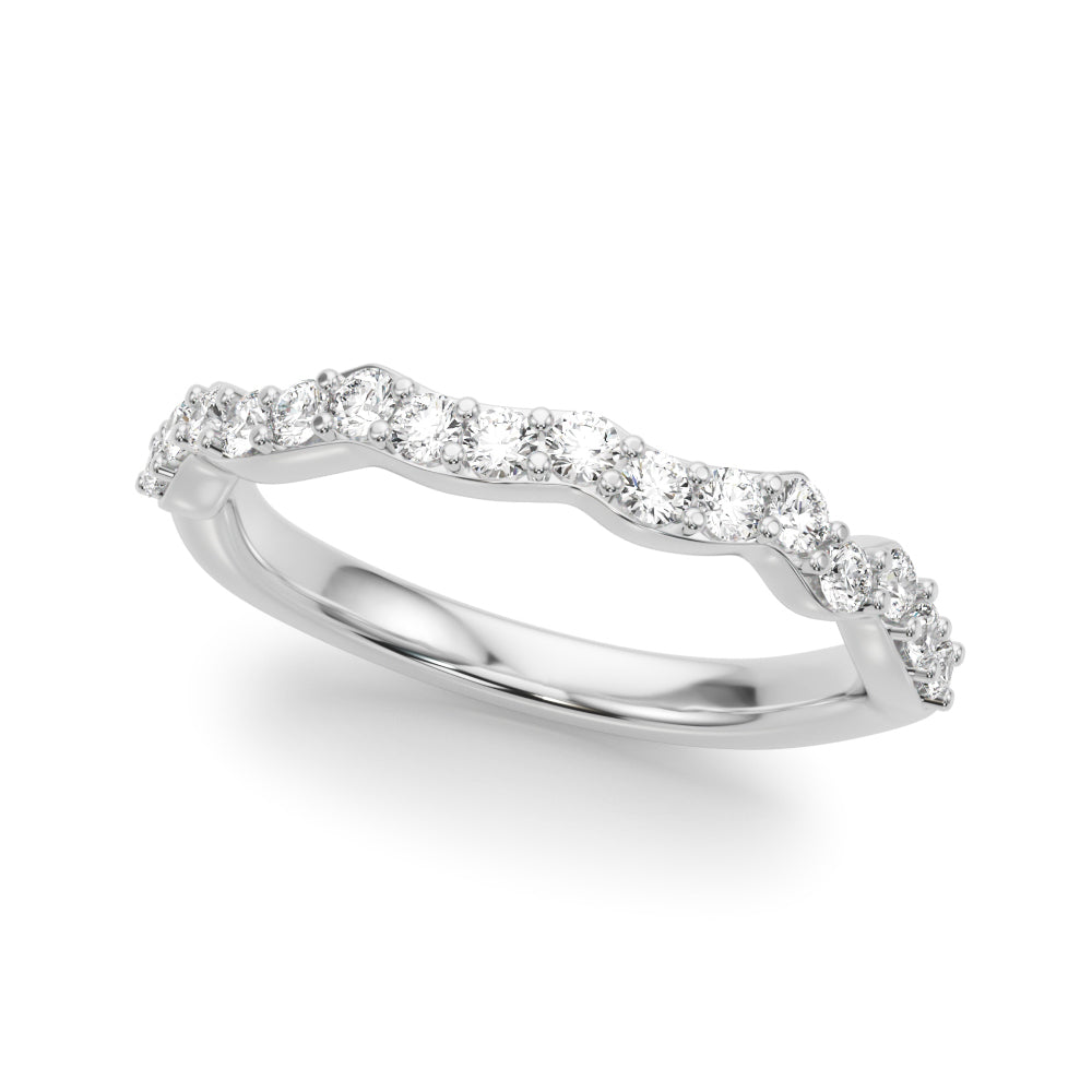 Curved Half Eternity Ring in Gold & Platinum