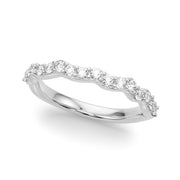 Curved Half Eternity Ring in Gold & Platinum