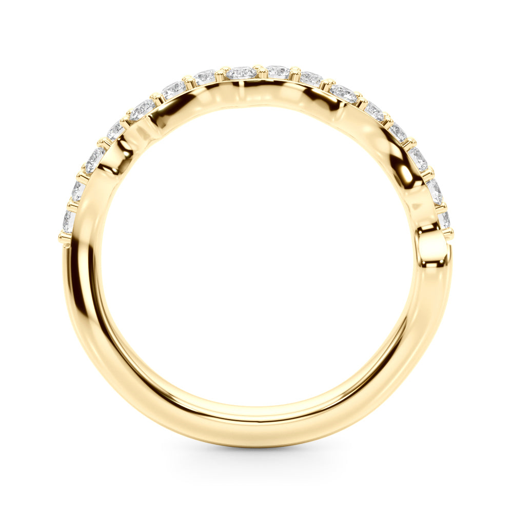 Curved Half Eternity Ring in Gold & Platinum