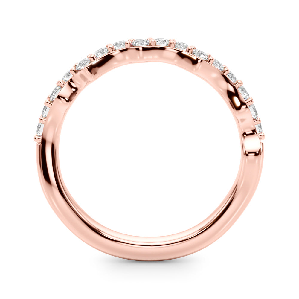 Curved Half Eternity Ring in Gold & Platinum