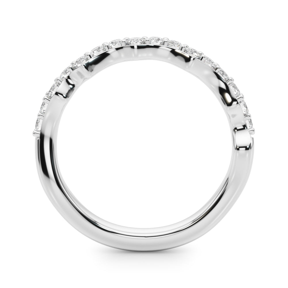 Curved Half Eternity Ring in Gold & Platinum