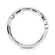 Curved Half Eternity Ring in Gold & Platinum