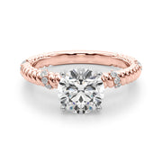 Heirloom Cable Dia Engagement Ring Round Diamond Engagement Ring in 10K/14K gold and platinum with certified lab-grown or natural diamonds
