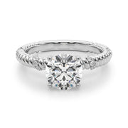 Heirloom Cable Dia Engagement Ring Round Diamond Engagement Ring in 10K/14K gold and platinum with certified lab-grown or natural diamonds