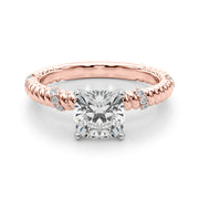 Heirloom Cable Dia Engagement Ring Round Diamond Engagement Ring in 10K/14K gold and platinum with certified lab-grown or natural diamonds