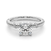 Heirloom Cable Dia Engagement Ring Round Diamond Engagement Ring in 10K/14K gold and platinum with certified lab-grown or natural diamonds